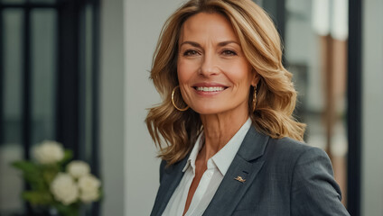 professional adult businesswoman in the office elegant