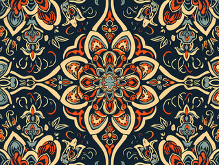 Art pattern seamless design for background, wallpaper, flower, fabric, carpet, mandalas, clothing, wrapping, sarong, tablecloth, shape, geometric pattern, ethnic pattern, traditional. illustration;