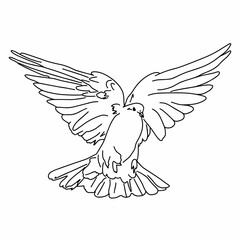 Vector christian card and hand drawn doodle element pigeon . Modern brush calligraphy. Ink handwriting inscriptions. Typography and lettering.