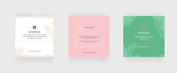 Reminder post. Modern. Clean. Green. Minimal.