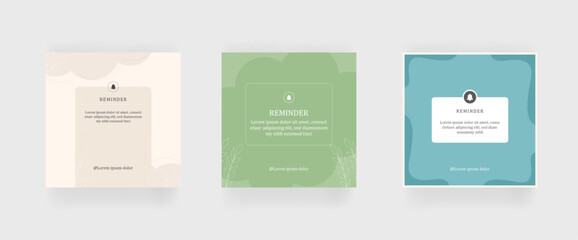 Reminder post. Modern. Clean. Green. Minimal.