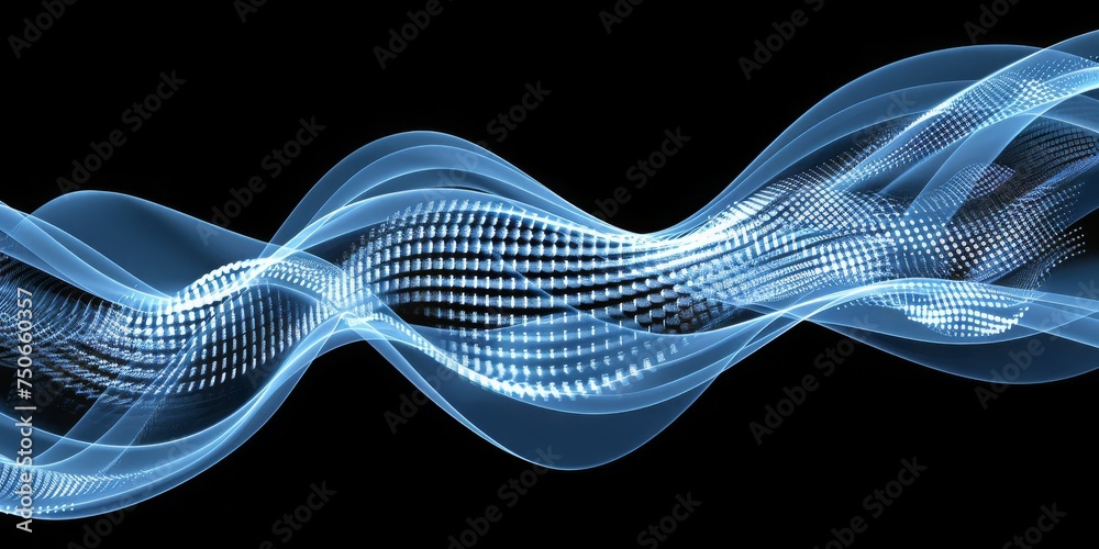 Leinwandbilder Harmonic Flux: Captivating Energy Waves Flowing in a Dynamic and Colorful Abstract Art Form, Generative AI