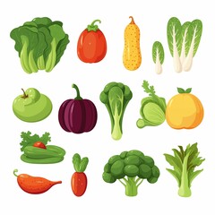 vegetables icon on white background Created with Generative AI technology.