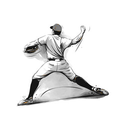 Pitch Perfect: Baseball Player Delivering a Fastball