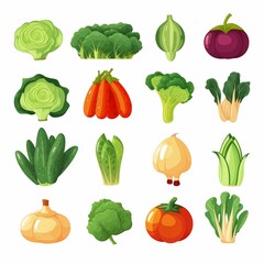 vegetables icon on white background Created with Generative AI technology.