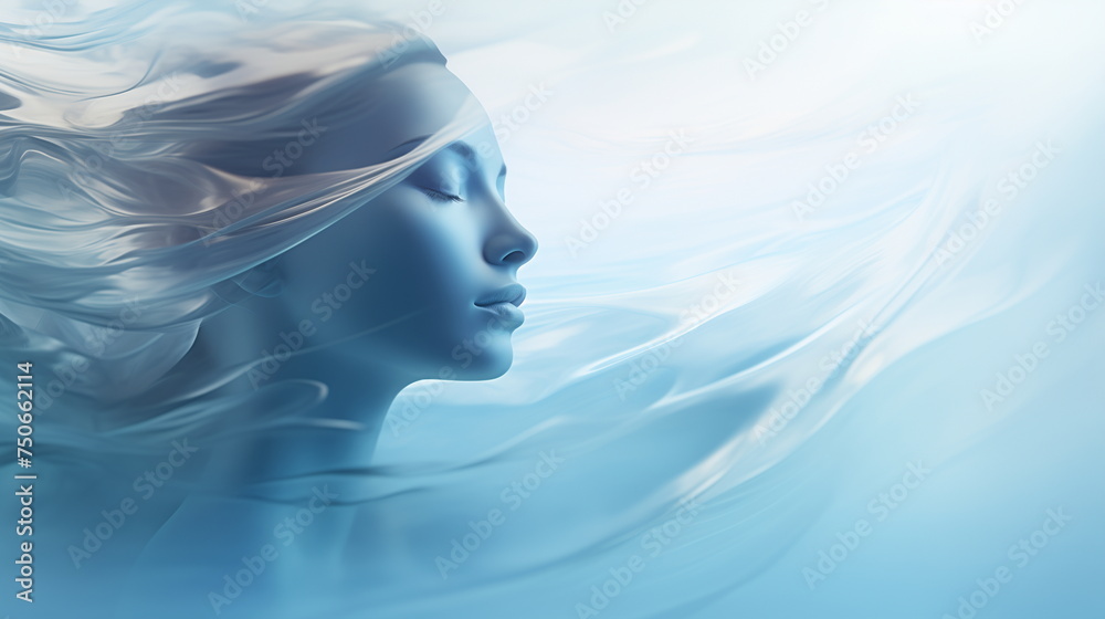 Fototapete Tranquil State of Mind background. Abstract representation of a tranquil state of mind, serene and calming, digital color, graphics design, visual relaxation