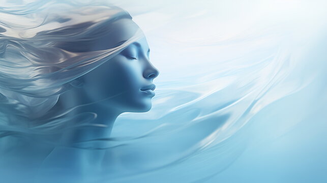 Tranquil State of Mind background. Abstract representation of a tranquil state of mind, serene and calming, digital color, graphics design, visual relaxation