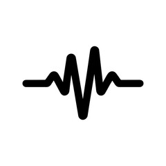 Heartbeat icon. Black heart rate symbol isolated. Medikal EKG symbol. Vector illustration.