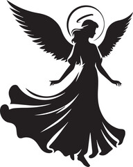 Angel Silhouettes Collection EPS Angel Vector Angel Clipart