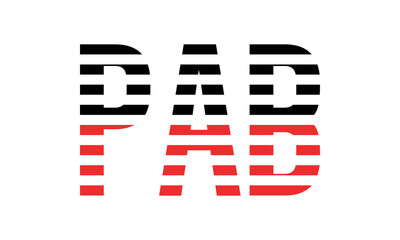 PAB three initial letter iconic line negative space minimal logo design vector template. monogram, abstract, wordmark, business, typography, minimalist, brand, company, flat, modern, unique, simple