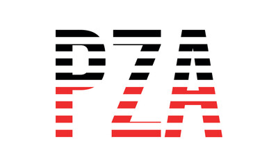PZA three initial letter iconic line negative space minimal logo design vector template. monogram, abstract, wordmark, business, typography, minimalist, brand, company, flat, modern, unique, simple
