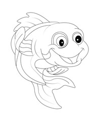 fish coloring book page for kids