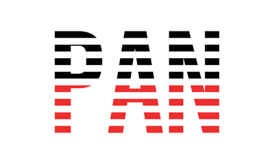 PAN three initial letter iconic line negative space minimal logo design vector template. monogram, abstract, wordmark, business, typography, minimalist, brand, company, flat, modern, unique, simple