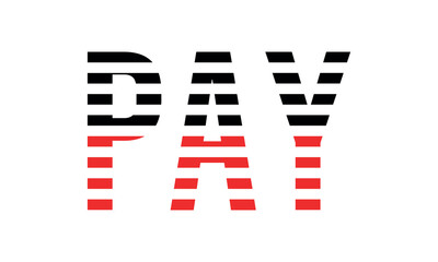 PAY three initial letter iconic line negative space minimal logo design vector template. monogram, abstract, wordmark, business, typography, minimalist, brand, company, flat, modern, unique, simple