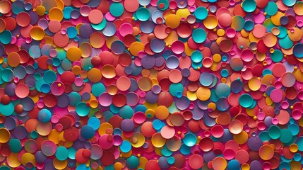 Abstract Topography of Colorful Circles in Playful Array