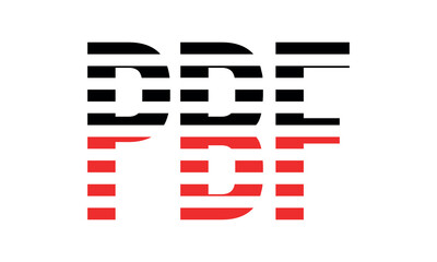 PBF three initial letter iconic line negative space minimal logo design vector template. monogram, abstract, wordmark, business, typography, minimalist, brand, company, flat, modern, unique, simple