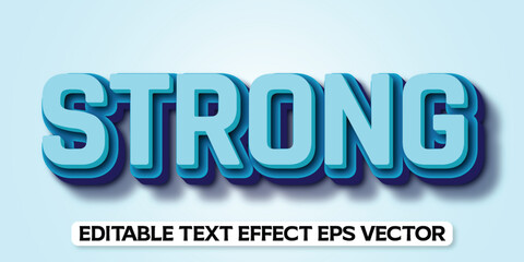 Strong 3d text effect editable 3d style