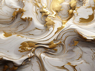 Abstract Marble texture. Fractal digital Art Background. High Resolution. White marble with gold veins. Can be used for background or wallpaper