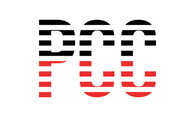 PCC three initial letter iconic line negative space minimal logo design vector template. monogram, abstract, wordmark, business, typography, minimalist, brand, company, flat, modern, unique, simple