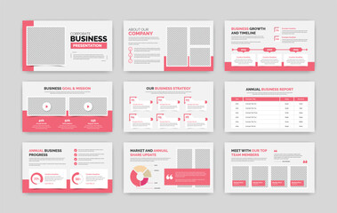 Professional multipurpose business presentation slider layout design with step and data overview infographic