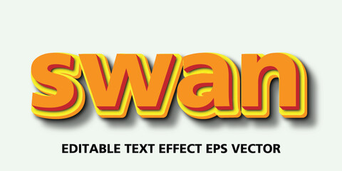 Swan 3d text effect editable 3d style