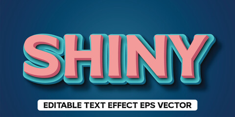 Fototapeta premium Shiny 3d text effect editable 3d style