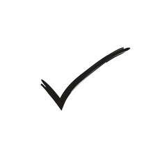 Check mark transparent background or isolated on white. Black symbol for your design. Vector illustration, easy to edit.