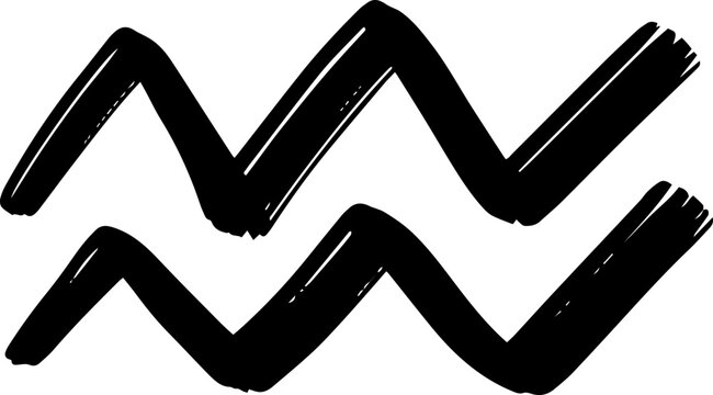 Zodiac symbols horoscope illustrations aquarius