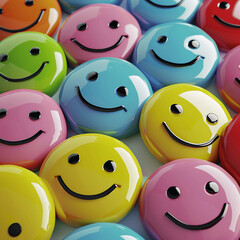 3d rendered photos of smiley stickers in different styles, high resolution, HD photos made with generative AI