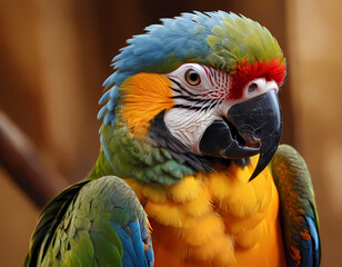 Obraz premium parrot. Oil paint on canvas. nice background 