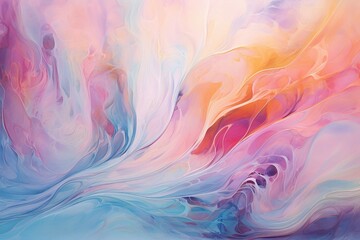 Oil sheen on water, iridescent abstract swirls - obrazy, fototapety, plakaty