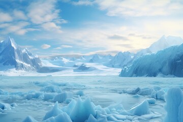 Panoramic view of a vast, untouched glacier