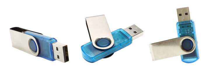 Set of USB Flash Drives, isolated on transparent background - 750672534