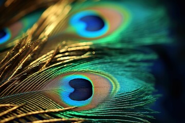 Obraz premium Peacock feather vanes intersecting