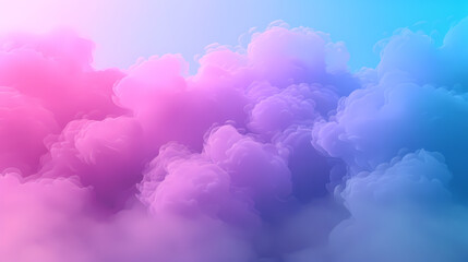 Ethereal Cloudscape Bathed in Pink and Blue Hues at Dusk