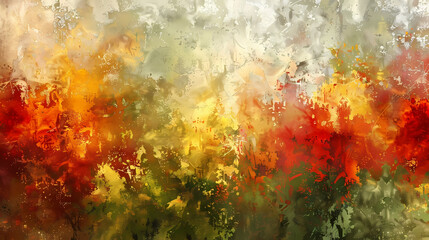 Abstract Autumn Hues on Canvas: A Riot of Color