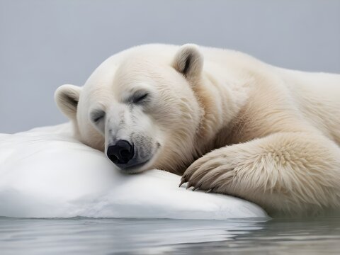 polar bear  sleeping on ice,generative ai