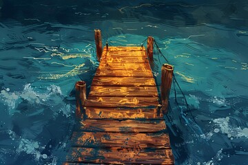 a wooden dock in the water