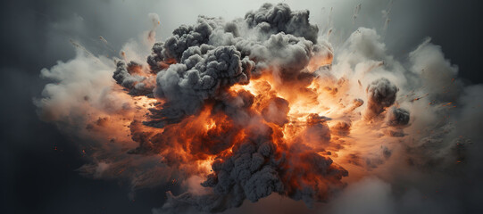 fire smoke bomb explosion, gas, burn 54
