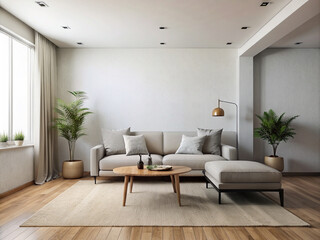 Naklejka na ściany i meble Living room, style, minimalist