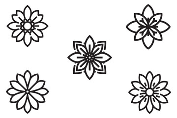 Simple Mandala Element A Flower Pattern Vector Design