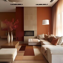 Modern living room interior design, minimalist design