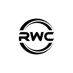 RWC letter logo design with white background in illustrator, vector logo modern alphabet font overlap style. calligraphy designs for logo, Poster, Invitation, etc.