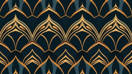 Abstract geometric Art Deco pattern. Seamless vector background. Vintage style texture. Vector illustration in art nouveau style.