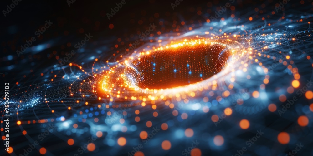 Poster The Dynamic Flow of Data and Connectivity in a Futuristic Network Visualization, Generative AI