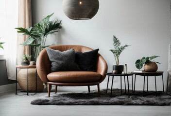 cozy room with table frames on wall vase with plants 