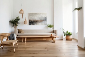 cozy room with table frames on wall vase with plants 