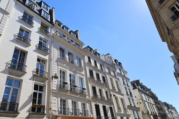 Fototapeta na wymiar Haussmannian building facade from Paris , real estate