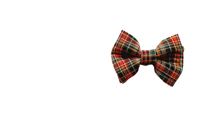 Checkered bow isolated on transparent background.
