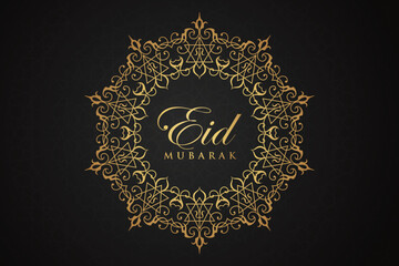 Elegant luxury Ramadhan, Eid Mubarak decorative holiday card